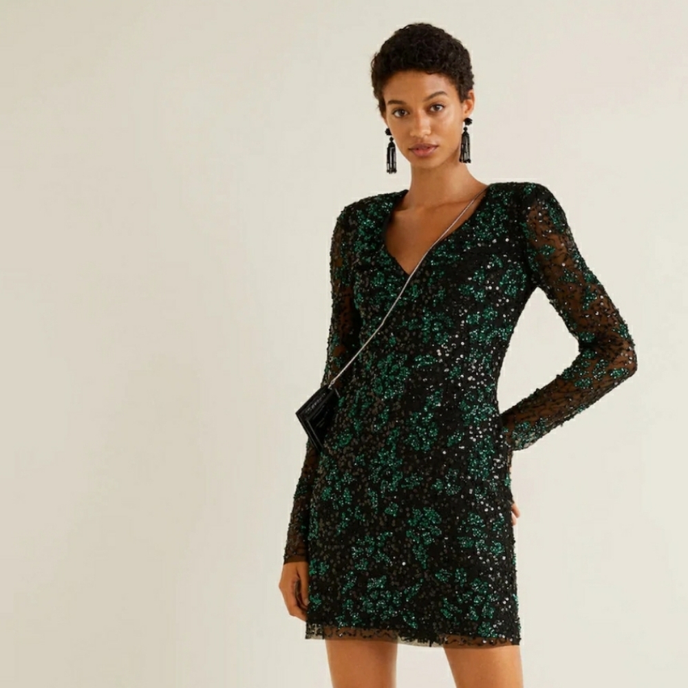 Mango Sequin Tulle Dress